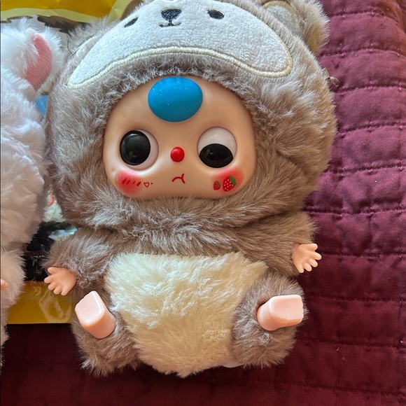 Cute Animal Plush Backpack - White and Brown! Baby three! Zodiac series - Picture 4 of 6